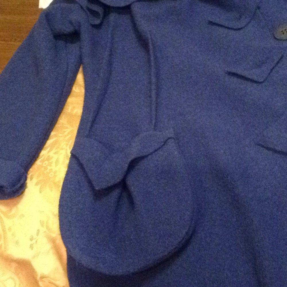 EVA TRALALA ELECTRIC BLUE WOOL COAT - Picture 6 of 8